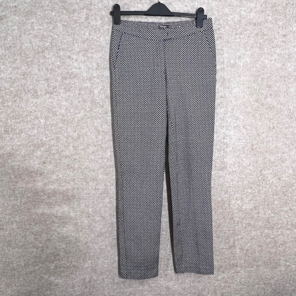 J.McLaughlin Trousers Women 2 Black Geometric Print Stretch Slim Ankle Pant